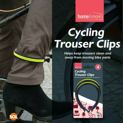 4 Cycle Clips | Bicycle Bike Lightweight Trouser Bands Reflective Safety Hi Viz