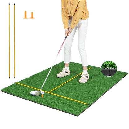 Premium Golf Practice Hitting Mat 3-In-1 with Synthetic Grass Turf