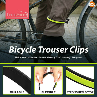 4 Cycle Clips | Bicycle Bike Lightweight Trouser Bands Reflective Safety Hi Viz