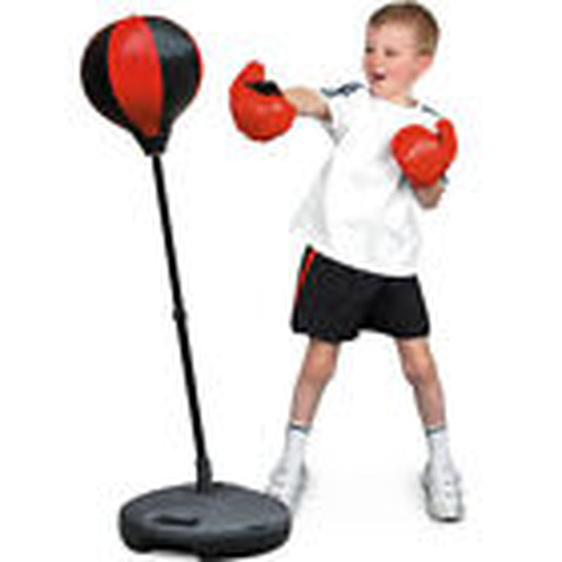 KIDS BOXING PUNCHING BALL GLOVES MITS SET SPORT FREE STANDING ADJUSTABLE GIFT