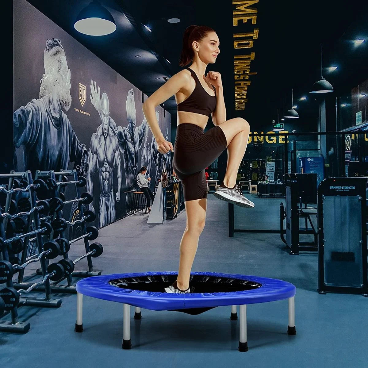 Foldable Mini Trampoline with Springs and Padded Cover