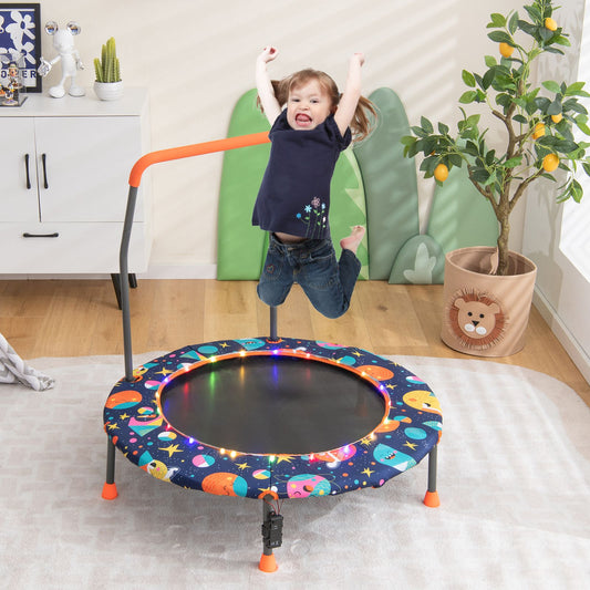 Mini Trampoline for Children with LED Lights and Safety Handle