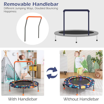 Mini Trampoline for Children with LED Lights and Safety Handle