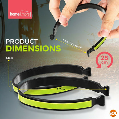 4 Cycle Clips | Bicycle Bike Lightweight Trouser Bands Reflective Safety Hi Viz