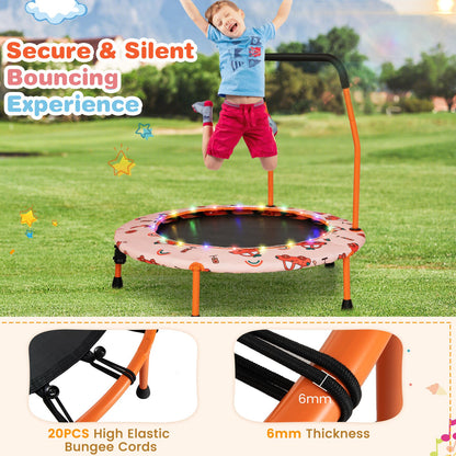 Mini Trampoline for Children with LED Lights and Safety Handle