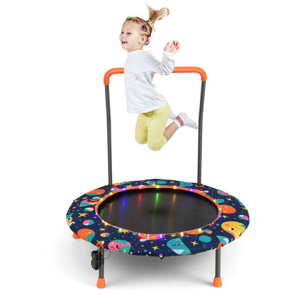 Mini Trampoline for Children with LED Lights and Safety Handle