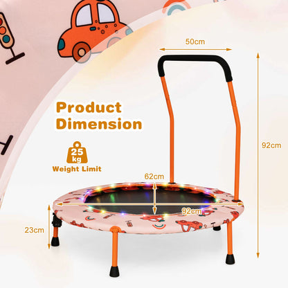 Mini Trampoline for Children with LED Lights and Safety Handle