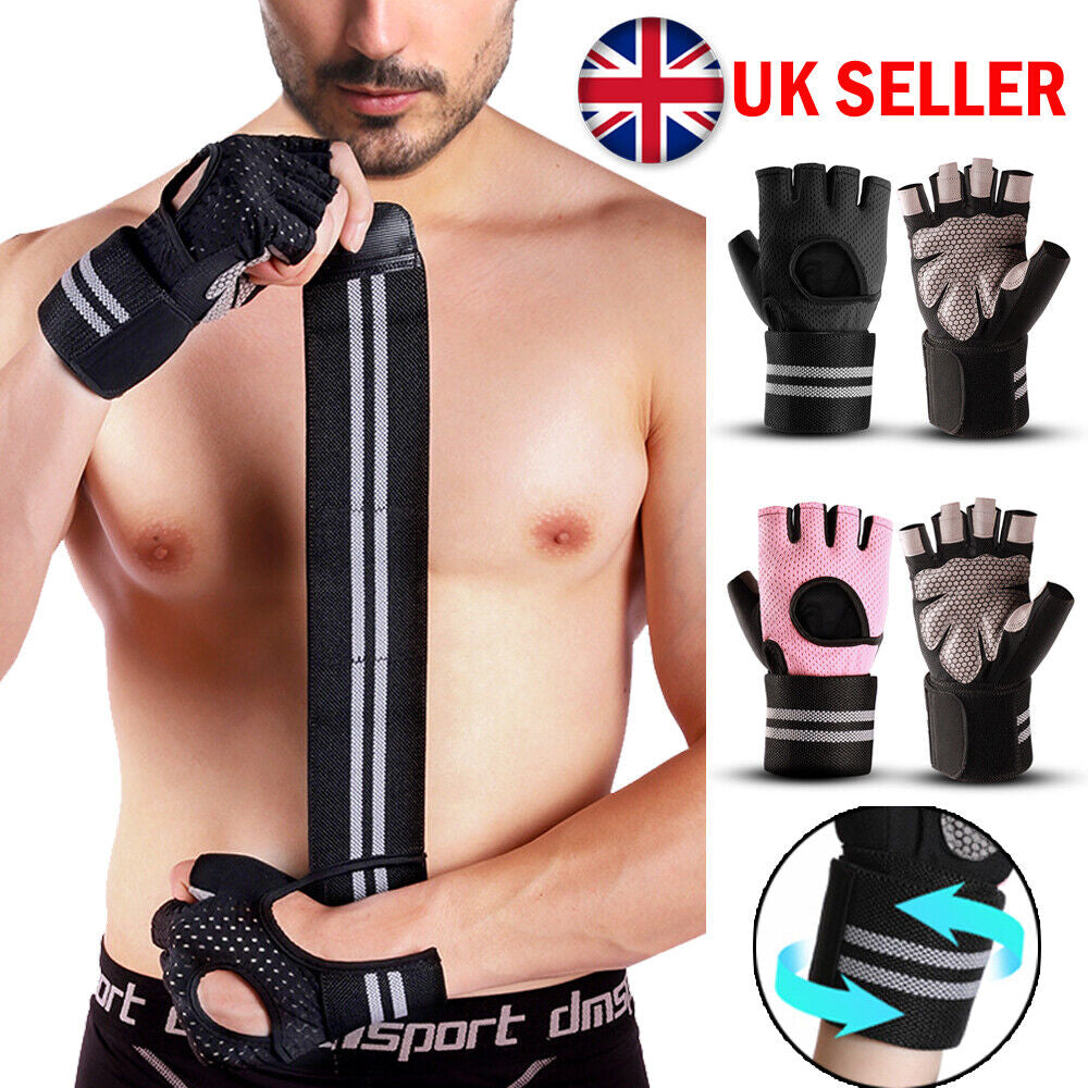 Weight Lifting Gloves Wrist Support Gym Fitness Workout Training Body Building