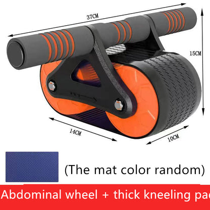 Double Wheel Abdominal Exerciser with Automatic Rebound - Ab Wheel Roller for Home and Gym Fitness Training for Men and Women