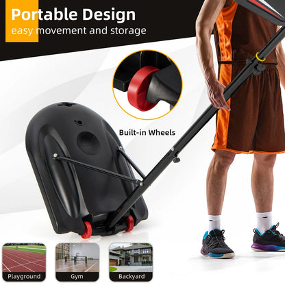 Weather-Resistance Basketball Hoop System with Adjustable Height