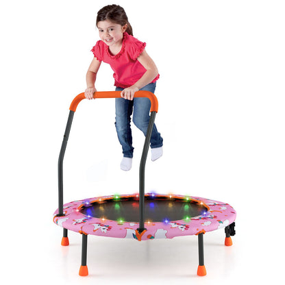 Mini Trampoline for Children with LED Lights and Safety Handle