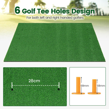 Premium Golf Practice Hitting Mat 3-In-1 with Synthetic Grass Turf