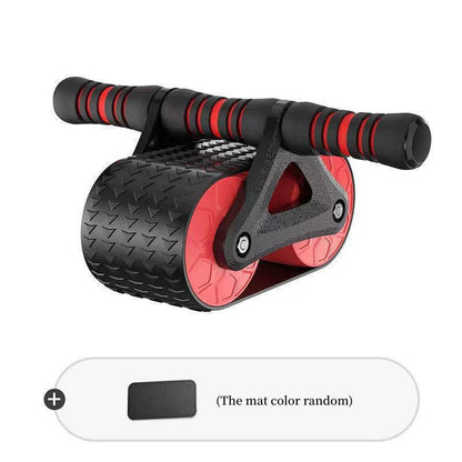 Double Wheel Abdominal Exerciser with Automatic Rebound - Ab Wheel Roller for Home and Gym Fitness Training for Men and Women